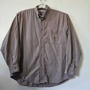 VTG Bugle Boy Company Men's Size Large Brown Long Sleeve Button Down Shirt Crest